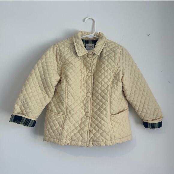 Talbots Kids Quilted Yellow with Plaid Lining Classic Barn Style Jacket, Size 3T - Picture 1 of 5